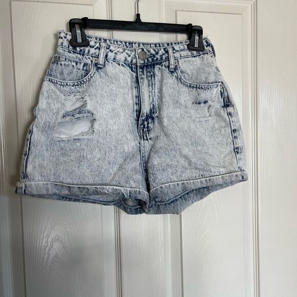 Cotton On The Flashback Highrise Denim Distressed Jean Shorts S 6 altered - Picture 1 of 5